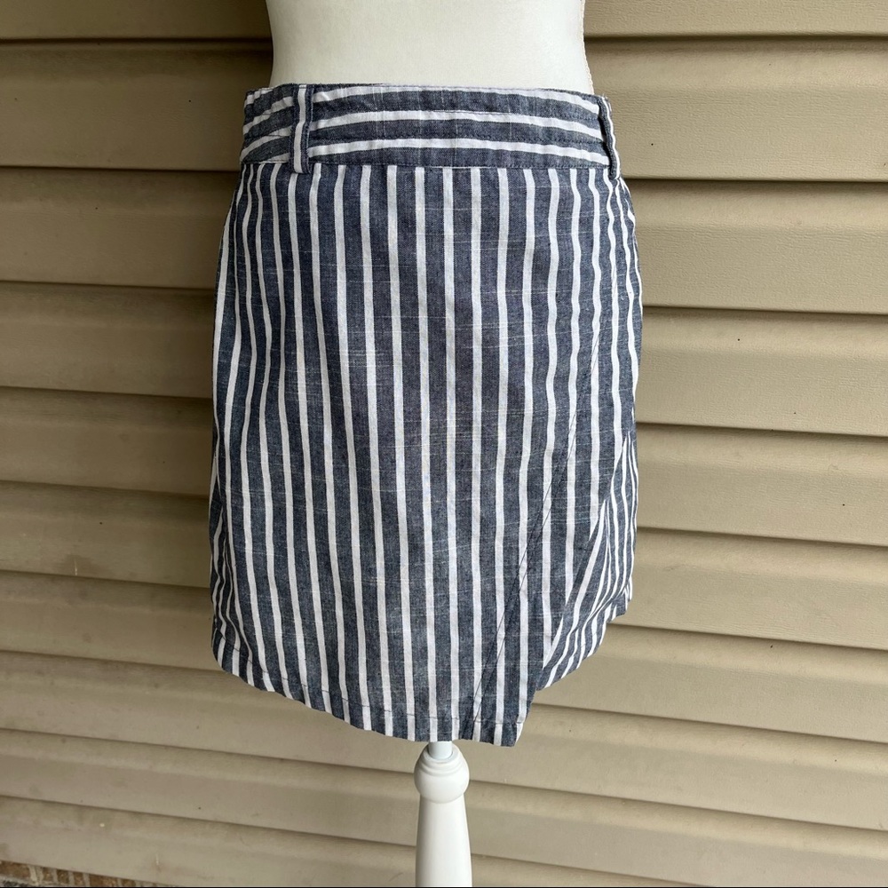 •Just Living• Striped Faux Wrap Skirt - Size Small